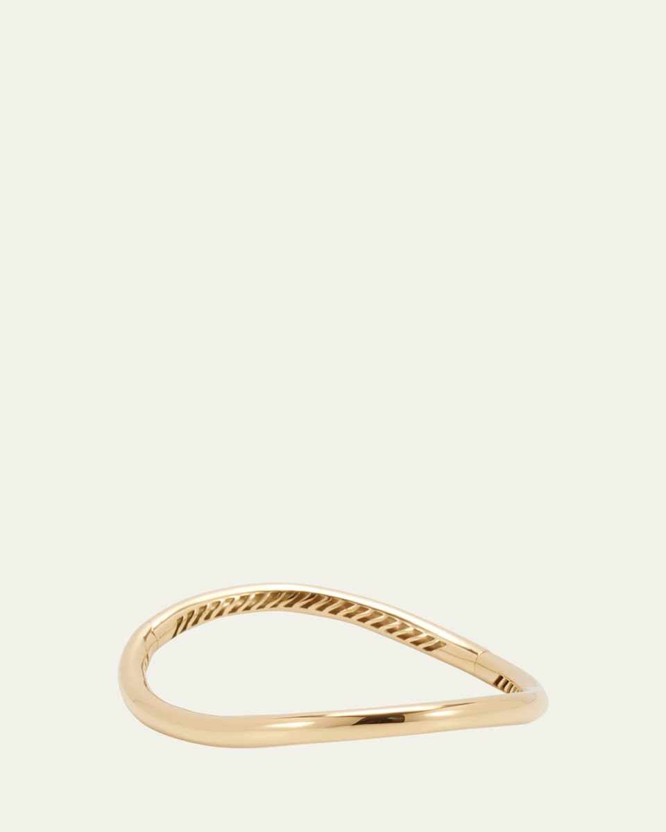 18K Yellow Gold Plain Wave Bracelet